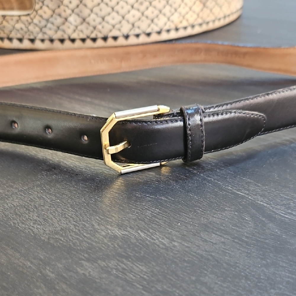 Black Leather women's Belt 30